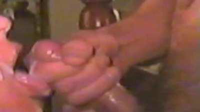 I give him a wet and sloppy blowjob and he gives me his cum all over me face