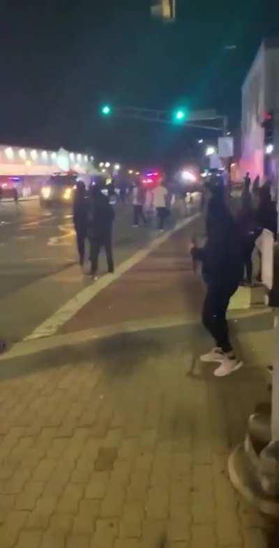 Rioters throw explosives at police