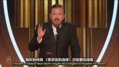 ricky去年的金球奖吐槽--有意思