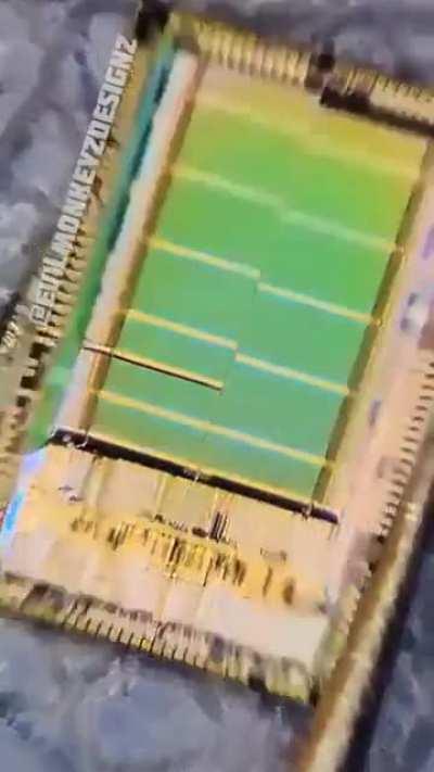 Magnified images of a chip with Sonic on it