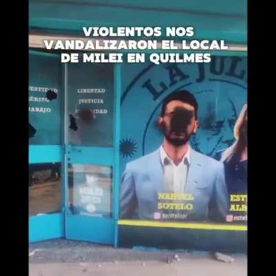 Vandalizaron un local de LLA en Quilmes