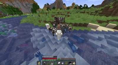 My new favorite way to transport villagers. There is no escape.