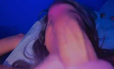 Snapchat selfie taking a MONSTER down my throat