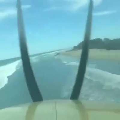 Guy with a plane scaring people