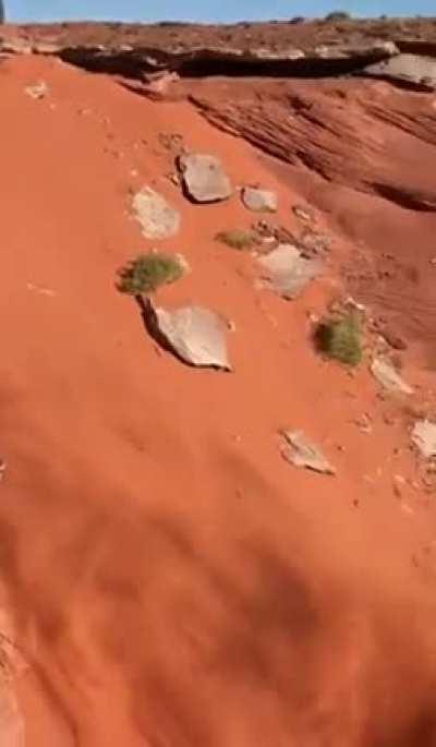 To drive down the hill.