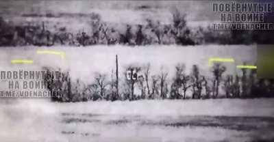 Russian Ka-52 destroys a moving M2A2 Bradley with a Vikhr guided anti-tank missile