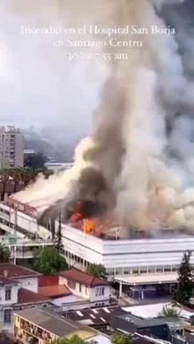 Fire in the San Borja Hospital, Santiago, Chile, 30/01/2020. No casualties