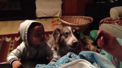 Teaching the baby to say 