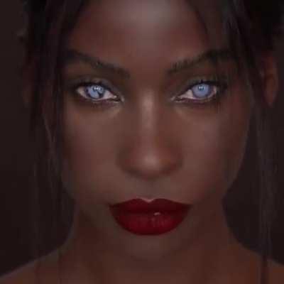 Jalicia Nightengale and her natural blue eyes