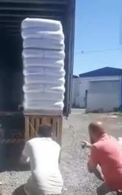 When you don't have a forklift and you have to get the coke off the truck.