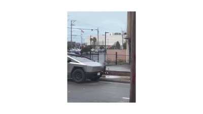 Woman dumps dirt on Cybertruck