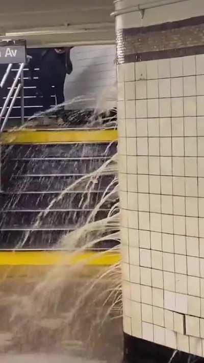 Seepage through walls in NYC subway!