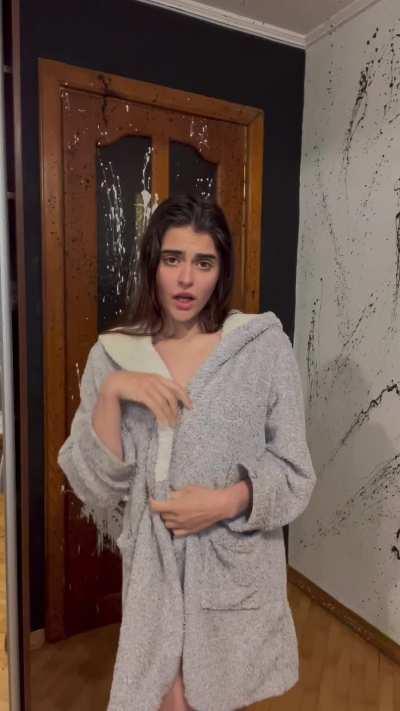 My good students are allowed to look under the bathrobe