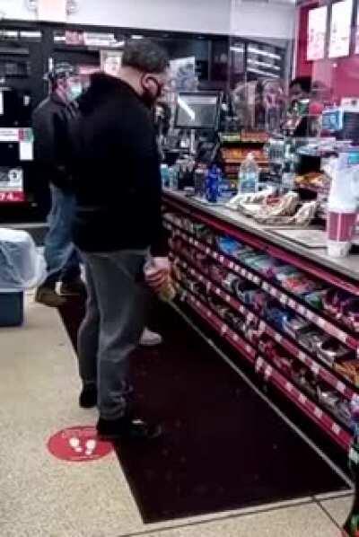 Guy got smacked......