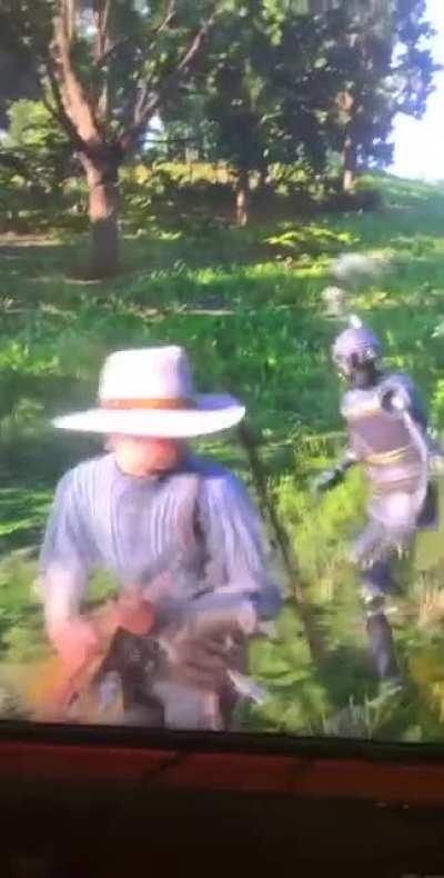 Minding my own business in my camp and this guy appears out of nowhere. His name showed up as stranger when he killed me