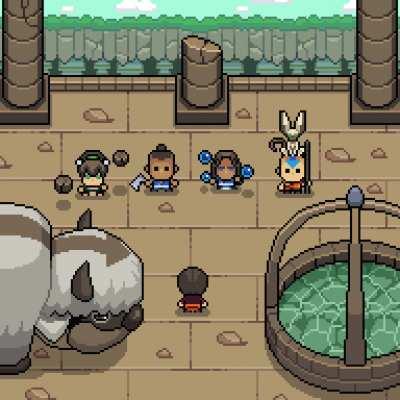 Drew up the Gaang in the style of my game!