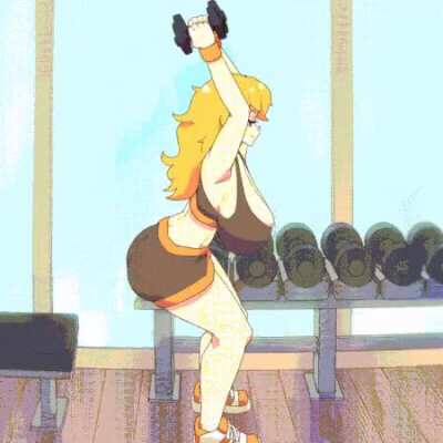 Heavy boob girl working out