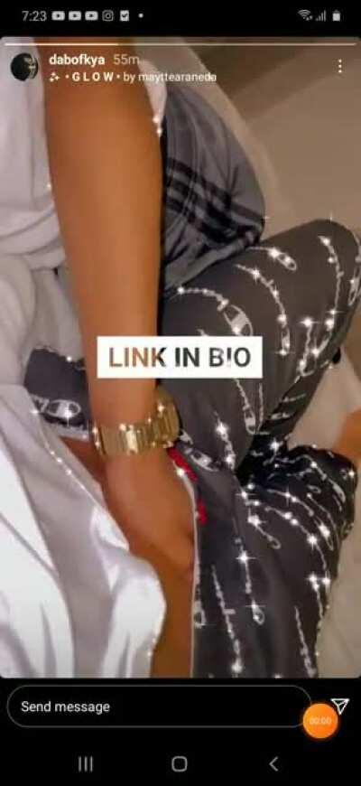 Hands down her pants