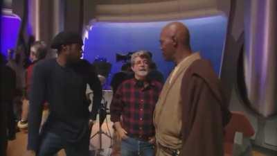 This is litterly why he got a purple lightsaber