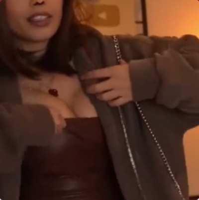 slight nipslip from halloween stream