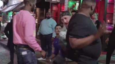 Brutal slam on street after refusing to walk away