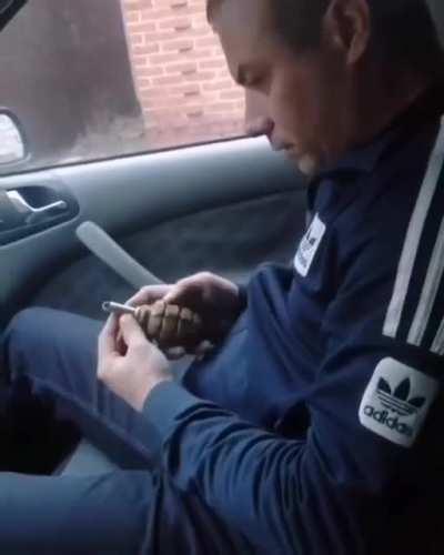 WCGW Accidentally unpinned a hand grenade inside the car.