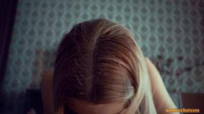 Blonde Giving Erotic Blowjob To Her Next Door Friend