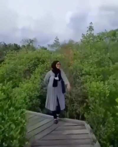 To successfully walk backwards