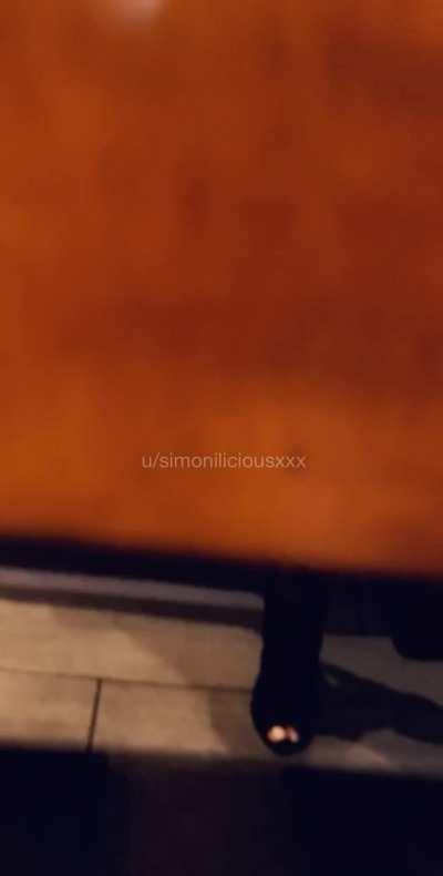 Huge tits girl flashes in public restaurant