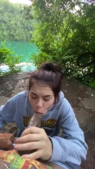 Cocksucking at idyllic location