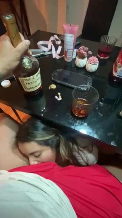 I sucked his cock under the table while his family was home