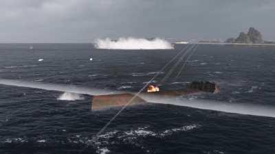 The front fell off and ship jumped over torps, not very typical