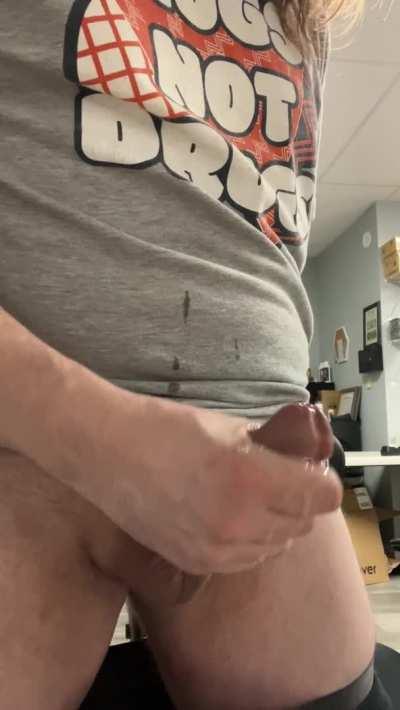 Unexpected cock explosion in my office!