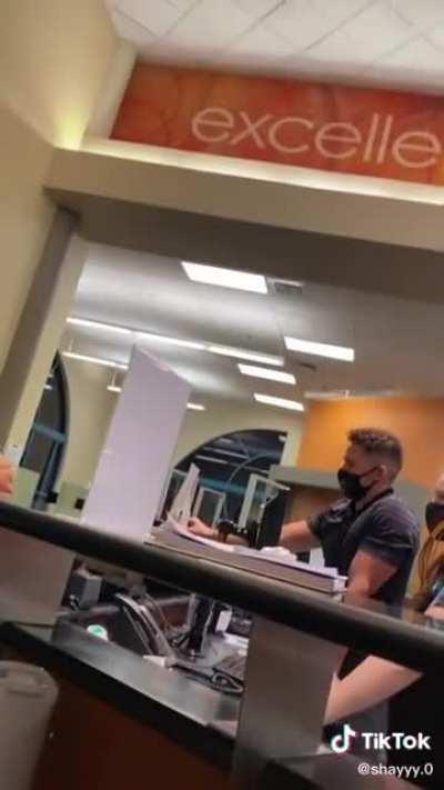 With her maxi pad face mask. Normalize standing up for employees