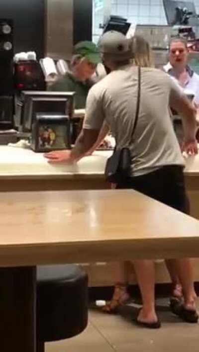 Fucking at McDonald's counter while ordering