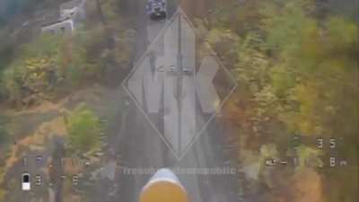 Russian FPV drones hit Ukrainian Kozak IMV's