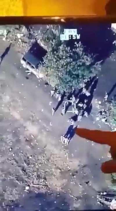 Video of the shooting of a group of Armenian soldiers in the Azerbaijani🇦🇿-Armenian🇦🇲 war.(Date: 08.10.2020, Drone: Bayraktar TB-2, operator:Azerbaijan 🇦🇿)