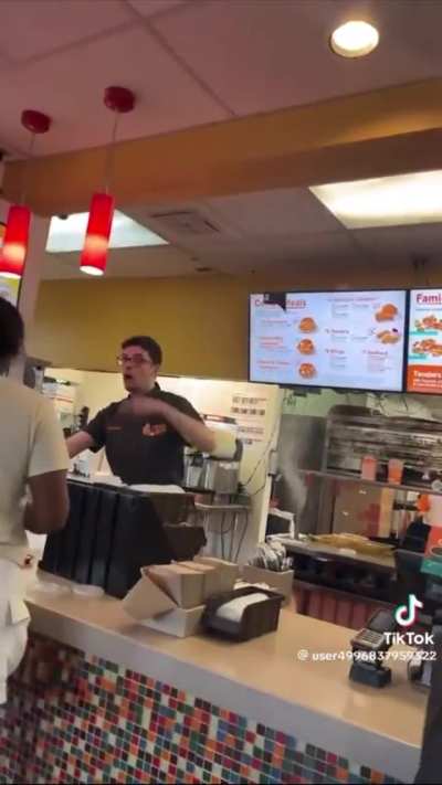 Woman has a freakout at a fast food restaurant.