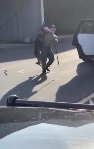 Police officer in North Carolina chokes a police dog by its leash & slams the innocent animal against a car while another officer reassures him there are 