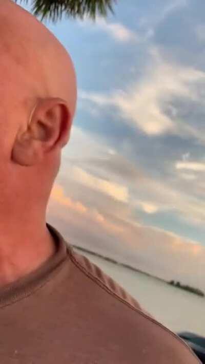 Trump supporter loses his temper at someone who flipped him off and gets roasted.