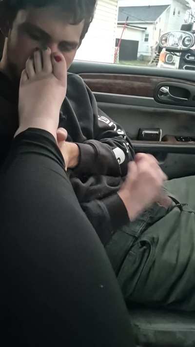 He loves licking and sucking my perfect size 11 feet!