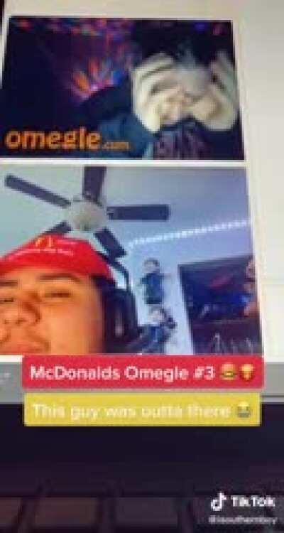 Ended up at McDonald's on omegle during an LSD trip lmao