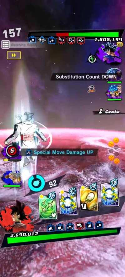 F2P Goku black wraps up the match in 3 timer counts