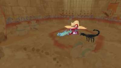 implemented a simple auto-targeted combat system to my lizard game