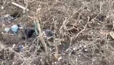 UA POV A Ukrainian soldier clearing the trenches has an intense fight with a Russian.