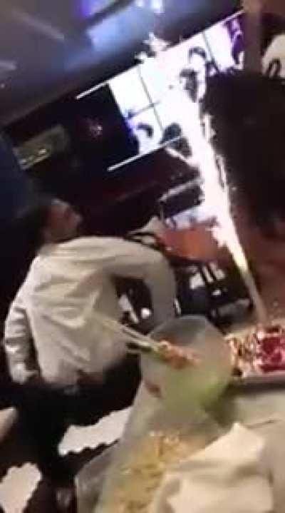 Was not expecting the waiter to pull out those moves