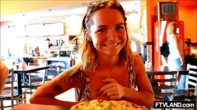 Boobs And Pizza A Great Combo