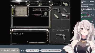 Botan is happy to find a magunyamuu in Residen Evil HD Remaster