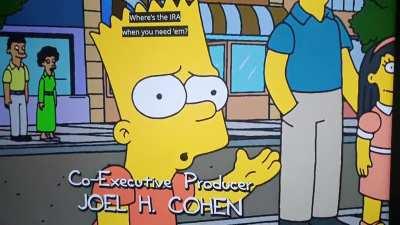 Simpsons - forgot how edgy they could be.....