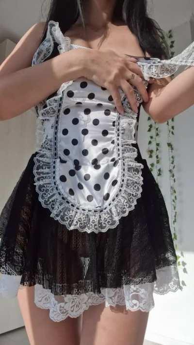 Juicy japanese maid here to... clean your pole!